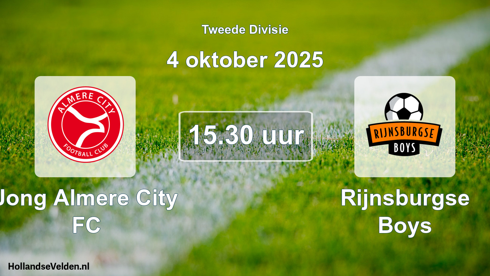Geplande wedstrijd: Jong Almere City FC - Rijnsburgse Boys (4 oktober 2025)