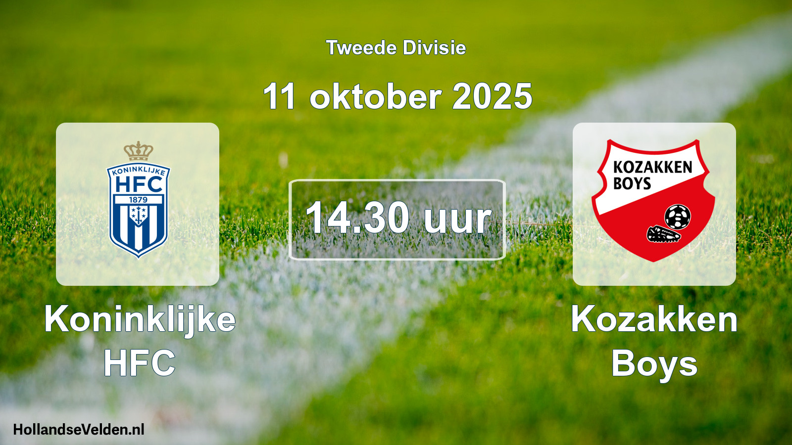 Geplande wedstrijd: Koninklijke HFC - Kozakken Boys (11 oktober 2025)