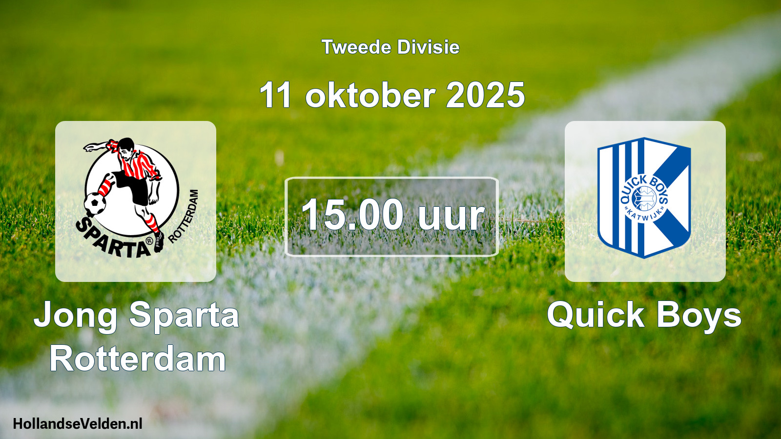 Geplande wedstrijd: Jong Sparta Rotterdam - Quick Boys (11 oktober 2025)