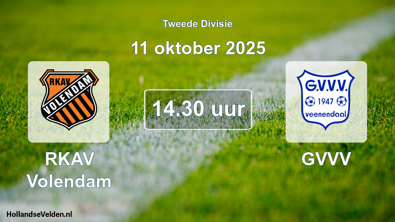 Geplande wedstrijd: RKAV Volendam - GVVV (11 oktober 2025)