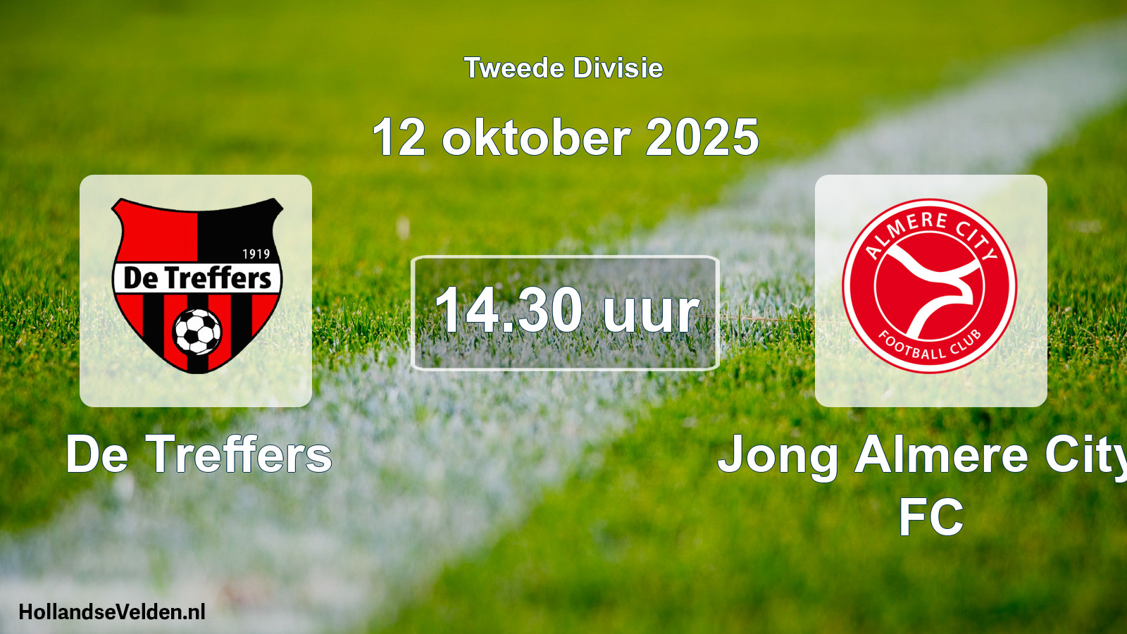 Geplande wedstrijd: De Treffers - Jong Almere City FC (12 oktober 2025)