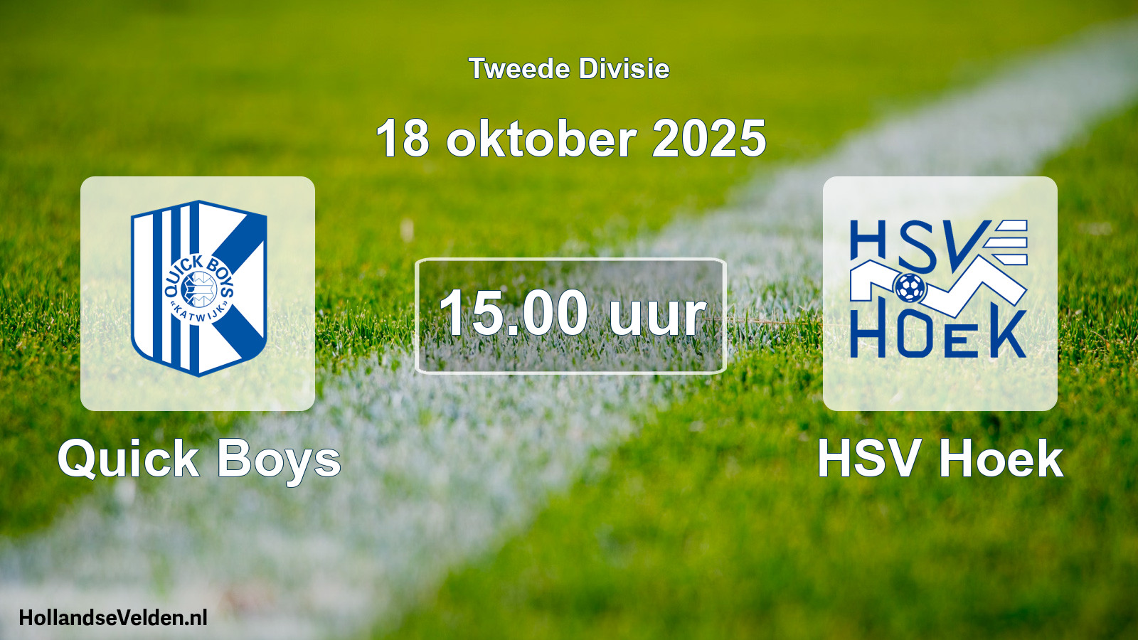 Geplande wedstrijd: Quick Boys - HSV Hoek (18 oktober 2025)
