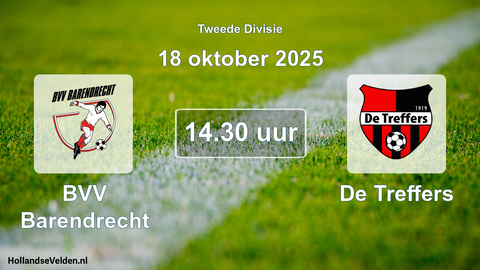 Geplande wedstrijd: BVV Barendrecht - De Treffers (18 oktober 2025)