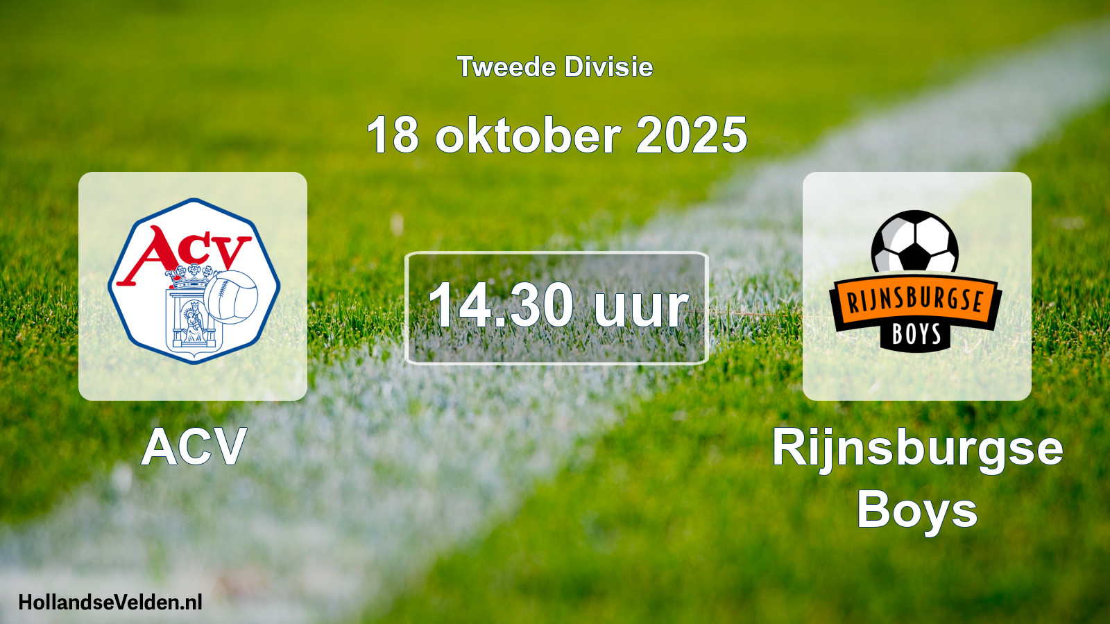 Geplande wedstrijd: ACV - Rijnsburgse Boys (18 oktober 2025)