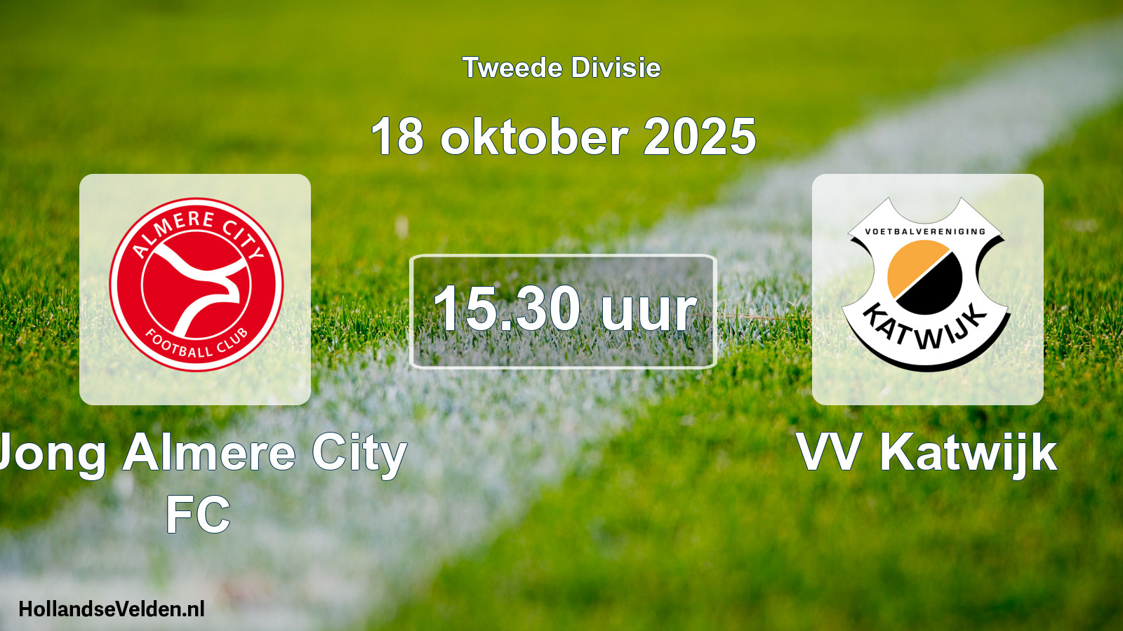 Geplande wedstrijd: Jong Almere City FC - VV Katwijk (18 oktober 2025)