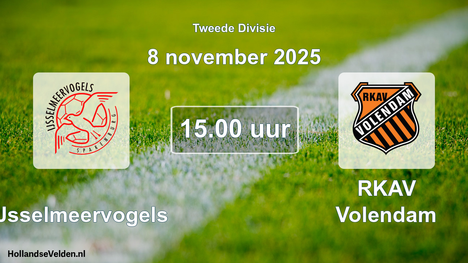 Geplande wedstrijd: IJsselmeervogels - RKAV Volendam (8 november 2025)