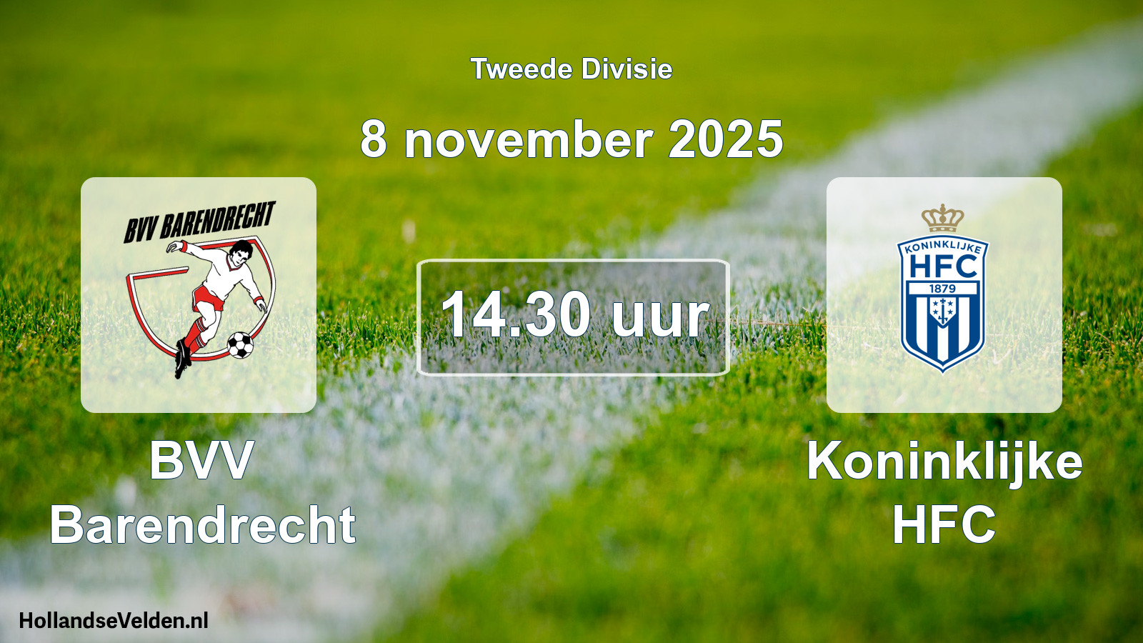 Geplande wedstrijd: BVV Barendrecht - Koninklijke HFC (8 november 2025)