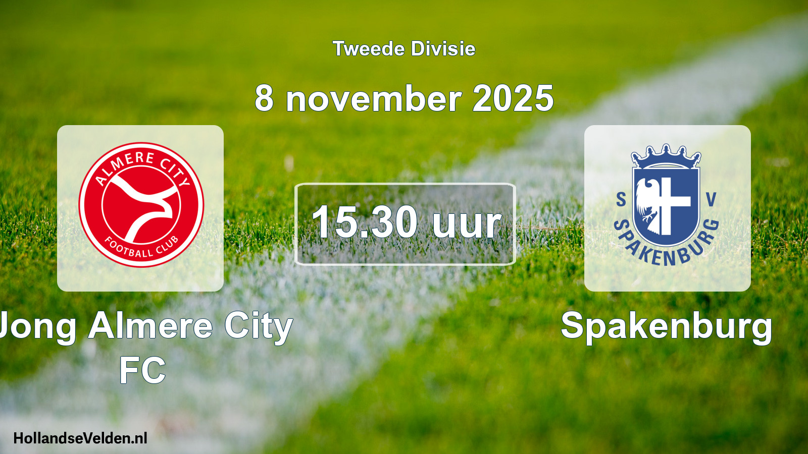 Geplande wedstrijd: Jong Almere City FC - Spakenburg (8 november 2025)