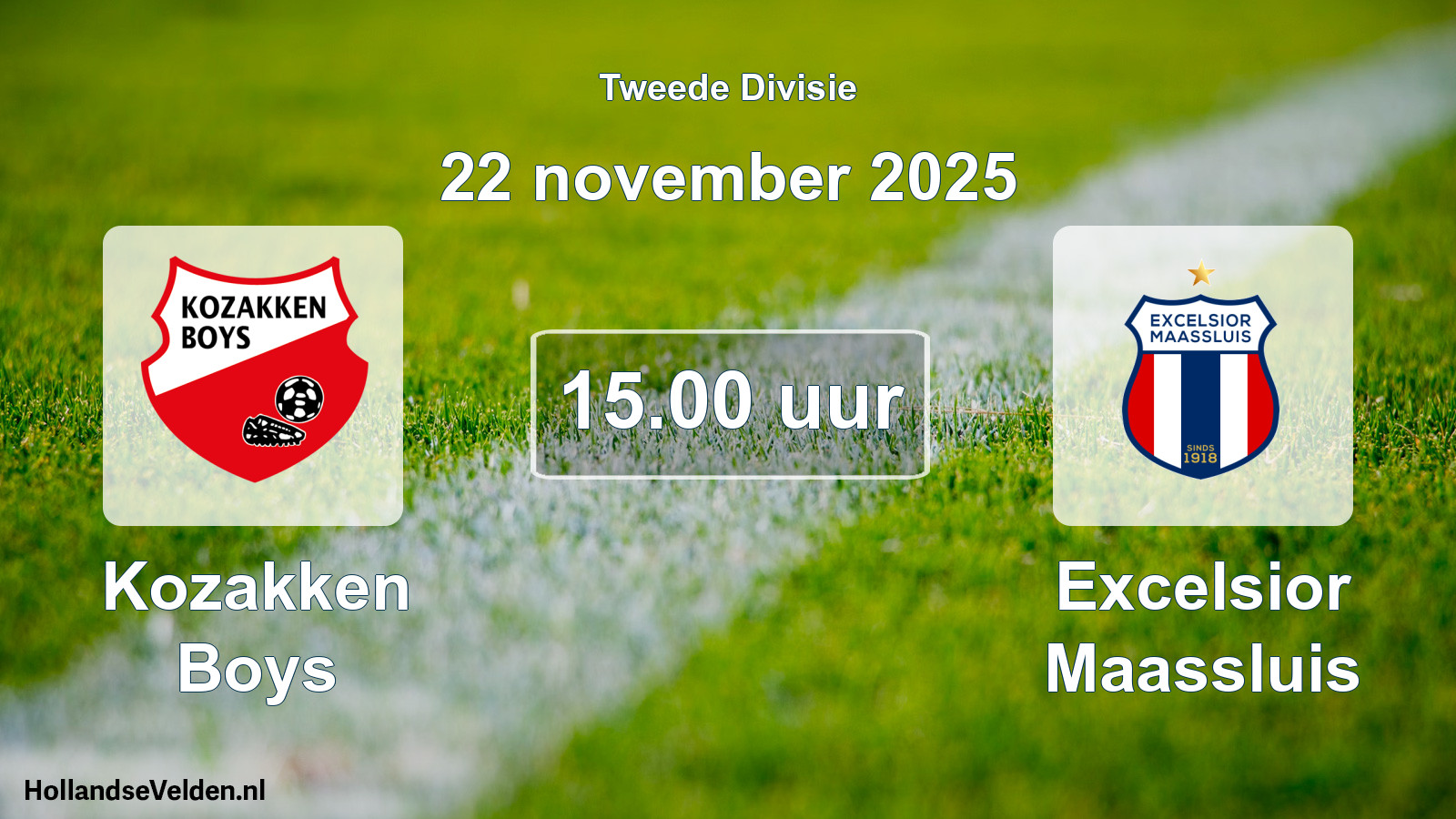 Geplande wedstrijd: Kozakken Boys - Excelsior Maassluis (22 november 2025)
