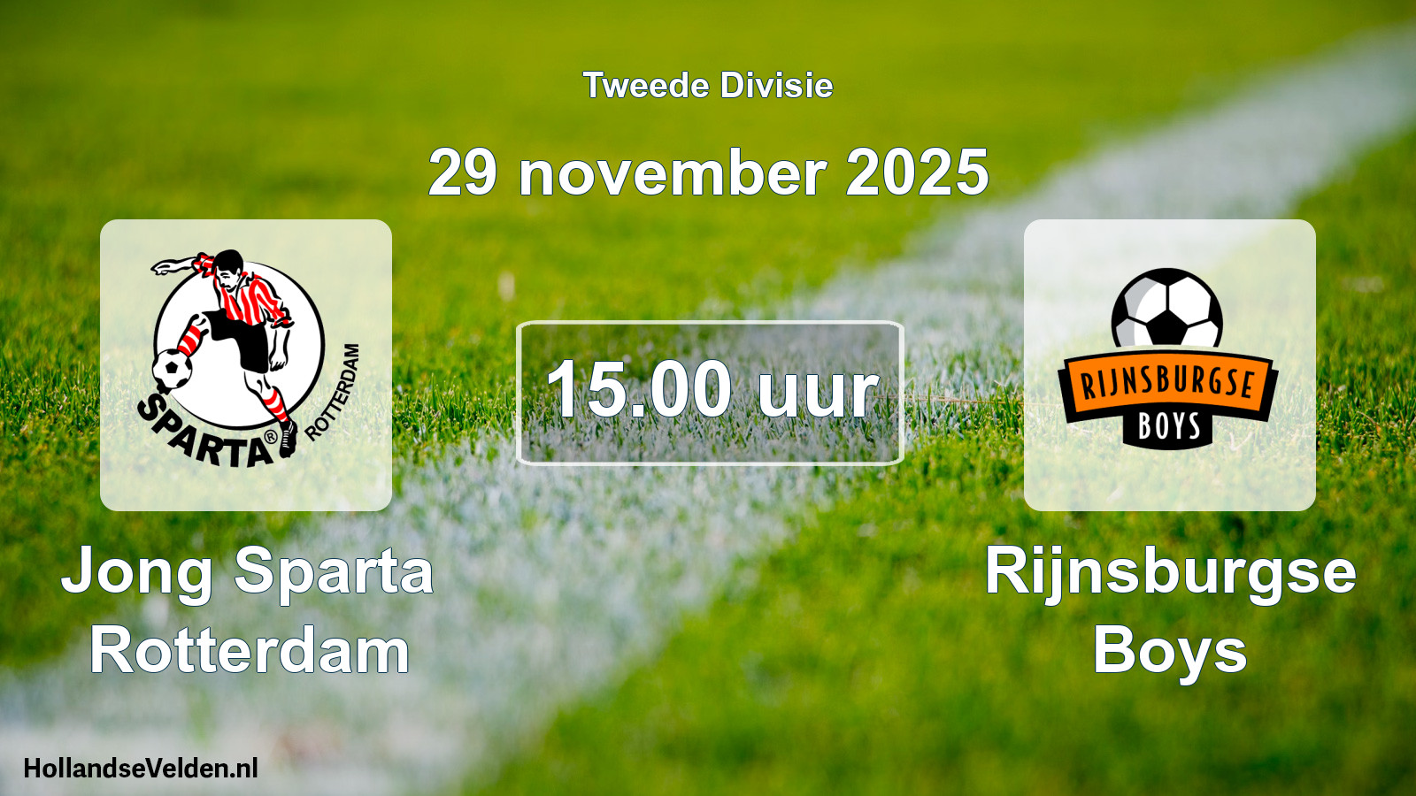 Geplande wedstrijd: Jong Sparta Rotterdam - Rijnsburgse Boys (29 november 2025)