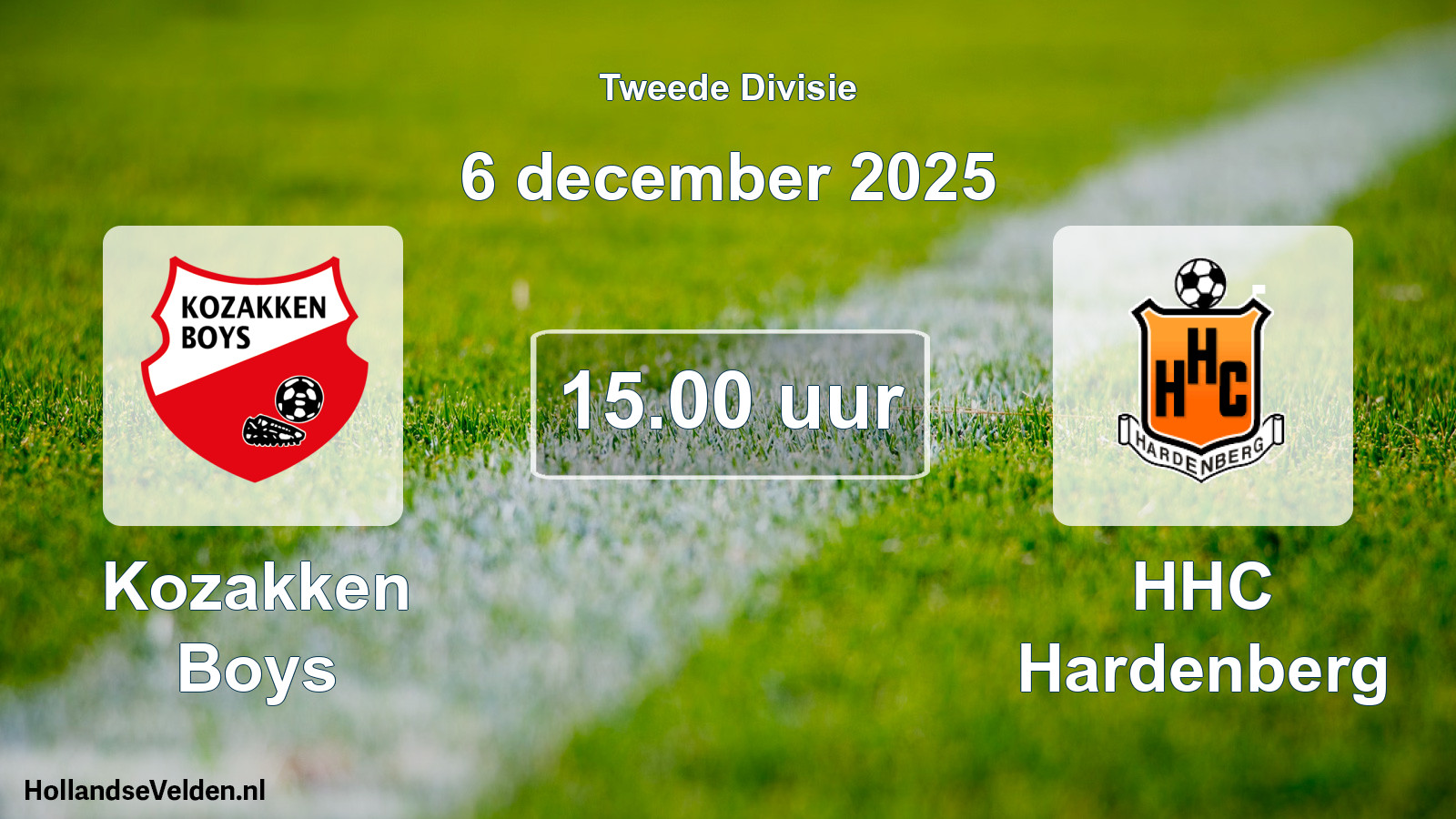 Geplande wedstrijd: Kozakken Boys - HHC Hardenberg (6 december 2025)