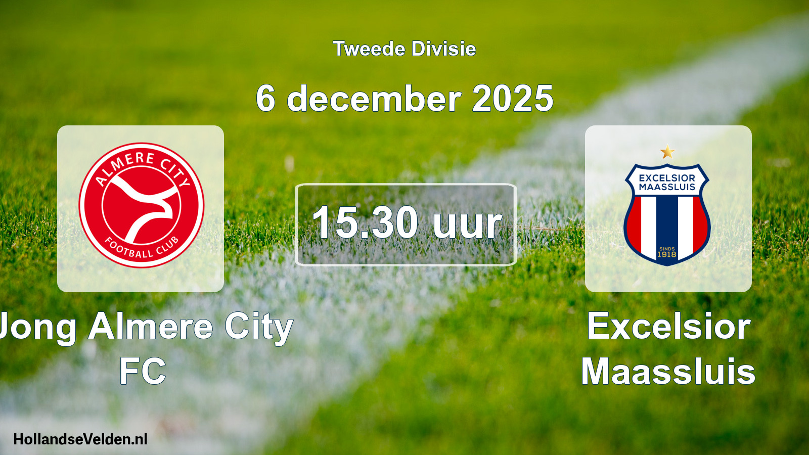 Geplande wedstrijd: Jong Almere City FC - Excelsior Maassluis (6 december 2025)