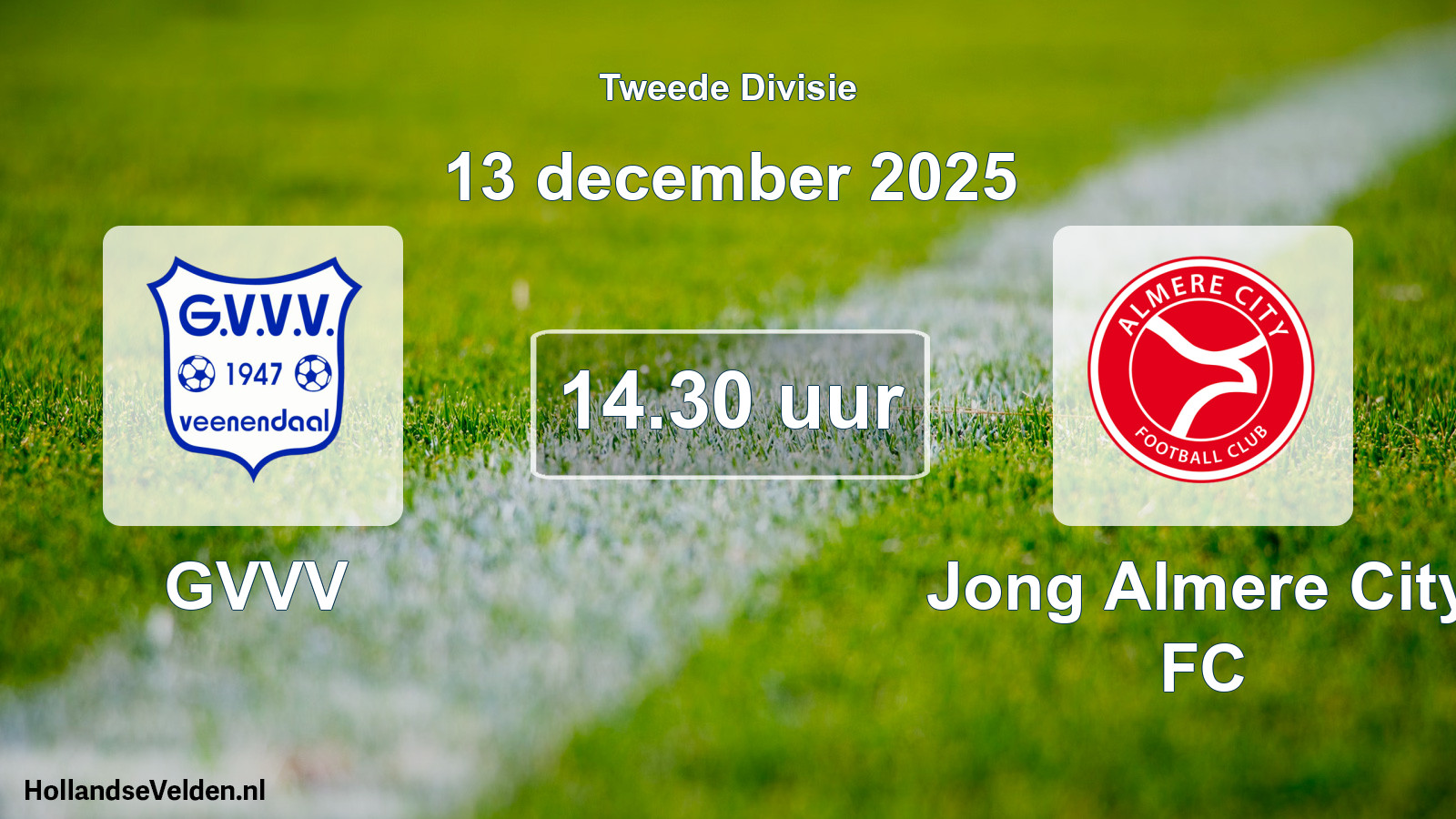 Geplande wedstrijd: GVVV - Jong Almere City FC (13 december 2025)