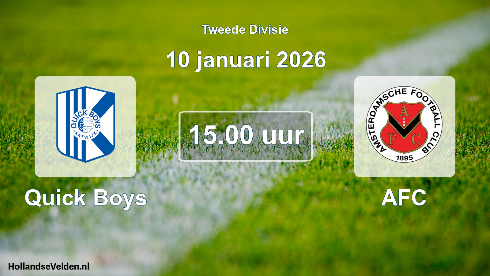 Geplande wedstrijd: Quick Boys - AFC (10 januari 2026)