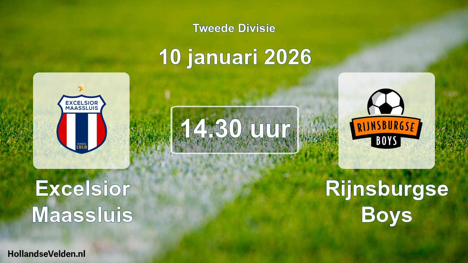 Geplande wedstrijd: Excelsior Maassluis - Rijnsburgse Boys (10 januari 2026)
