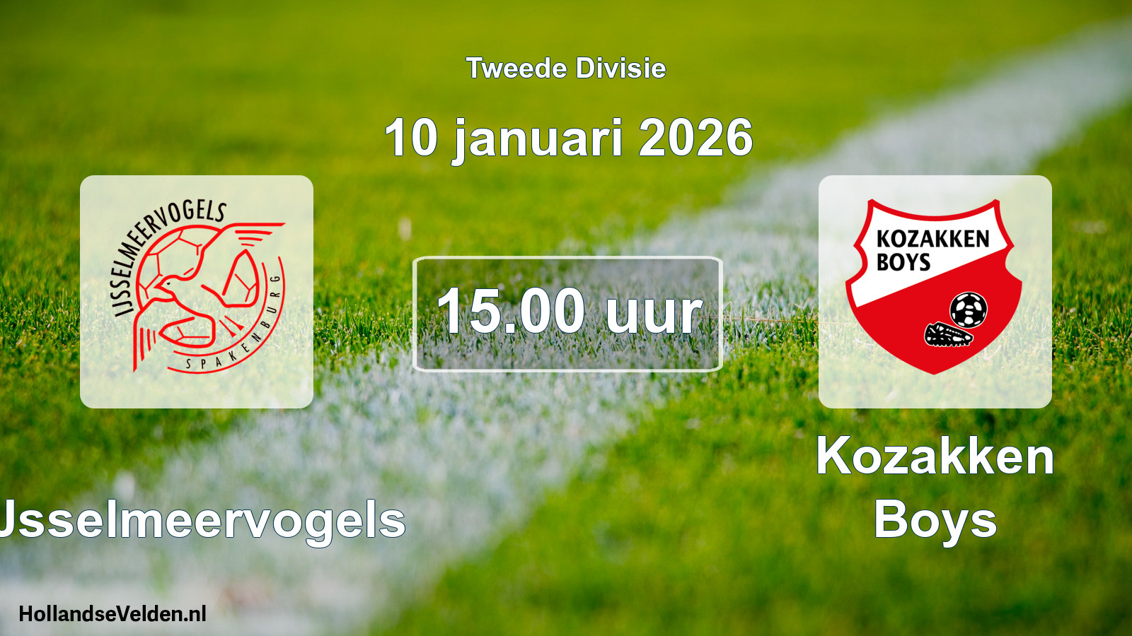 Geplande wedstrijd: IJsselmeervogels - Kozakken Boys (10 januari 2026)