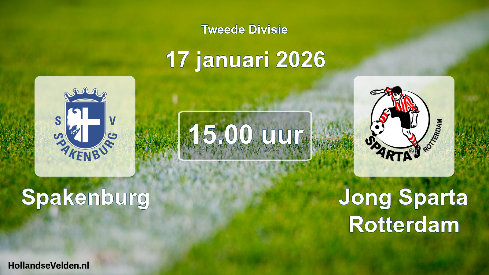 Geplande wedstrijd: Spakenburg - Jong Sparta Rotterdam (17 januari 2026)
