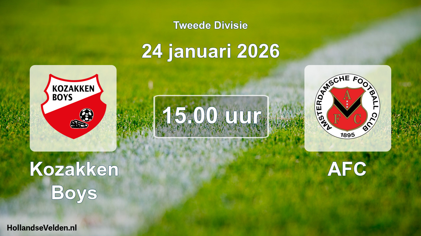 Geplande wedstrijd: Kozakken Boys - AFC (24 januari 2026)