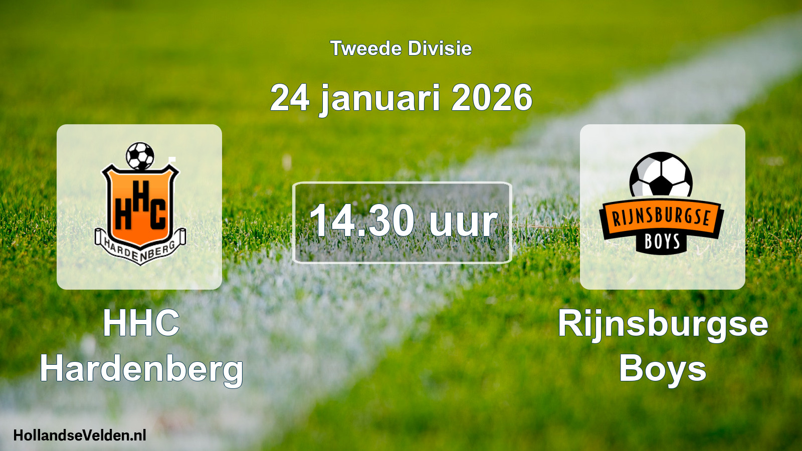 Geplande wedstrijd: HHC Hardenberg - Rijnsburgse Boys (24 januari 2026)