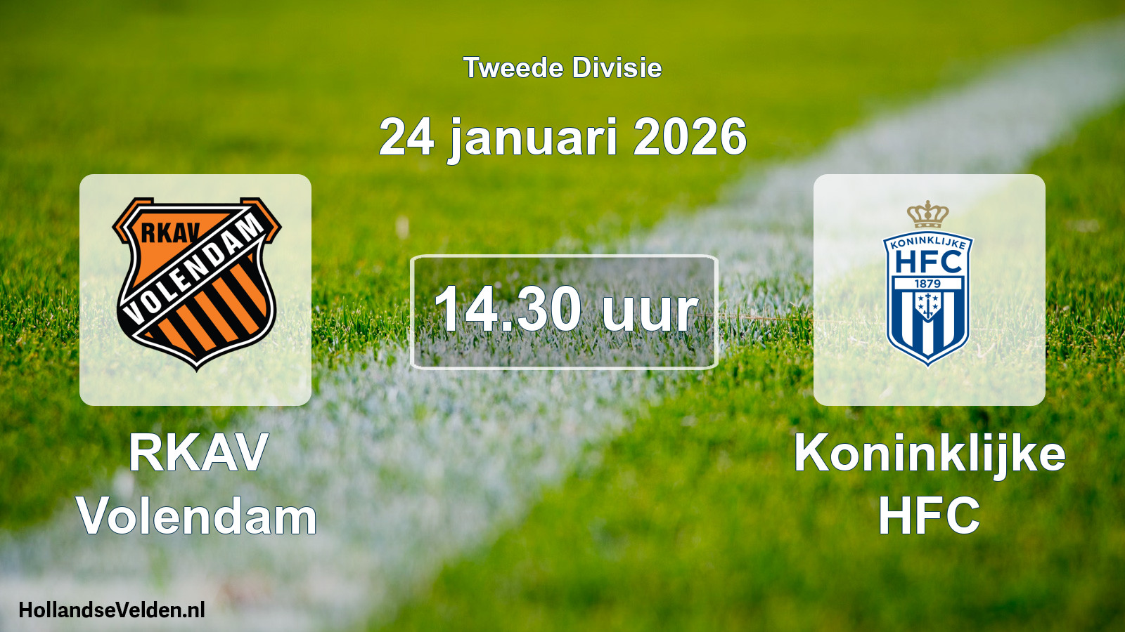 Geplande wedstrijd: RKAV Volendam - Koninklijke HFC (24 januari 2026)