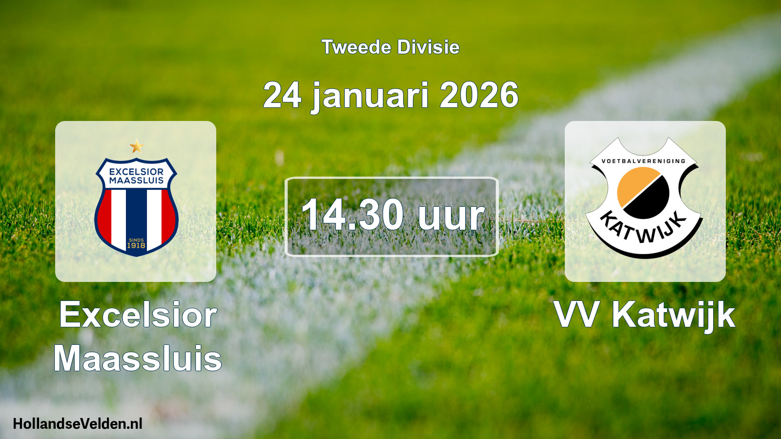 Geplande wedstrijd: Excelsior Maassluis - VV Katwijk (24 januari 2026)