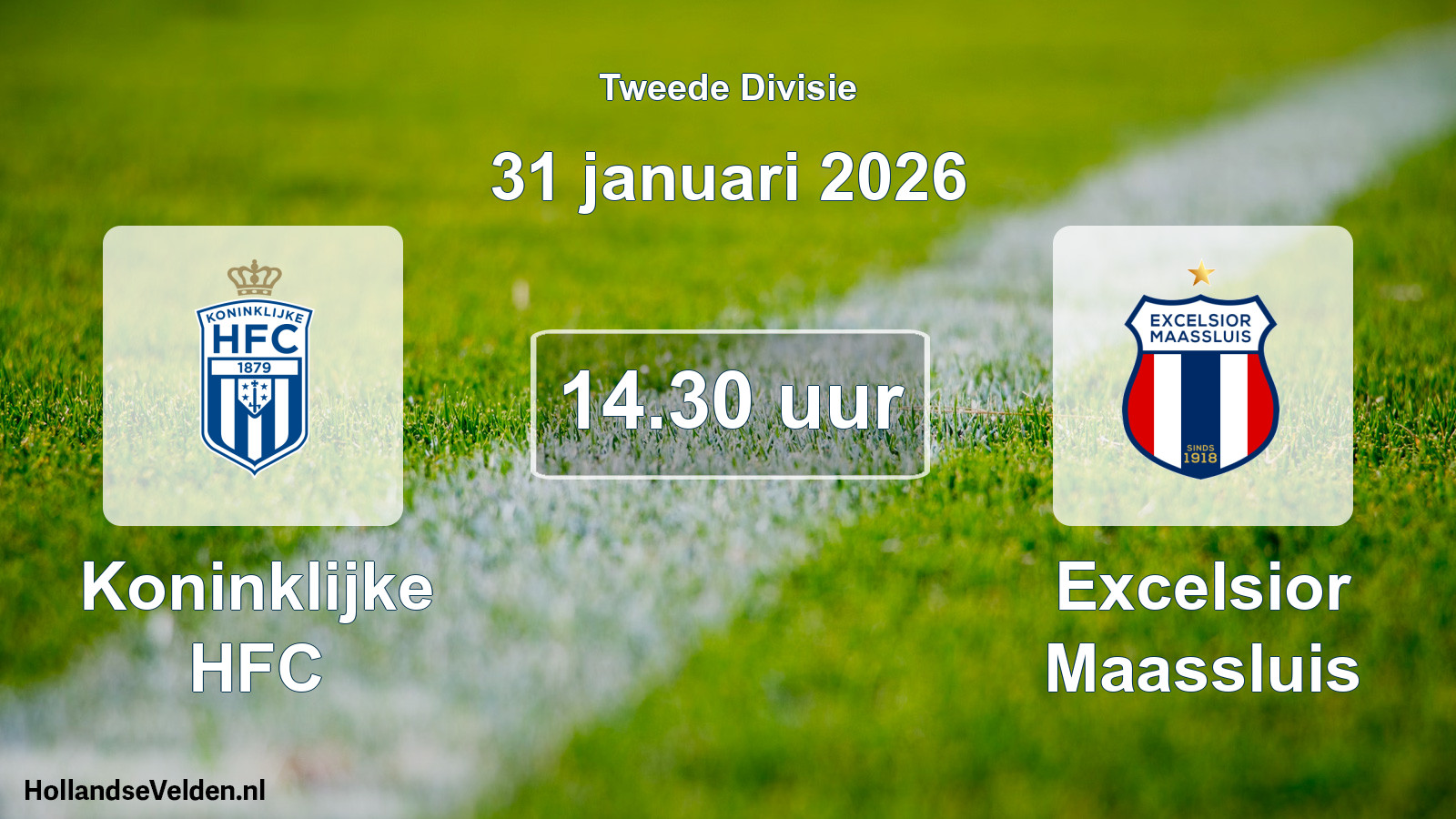 Geplande wedstrijd: Koninklijke HFC - Excelsior Maassluis (31 januari 2026)