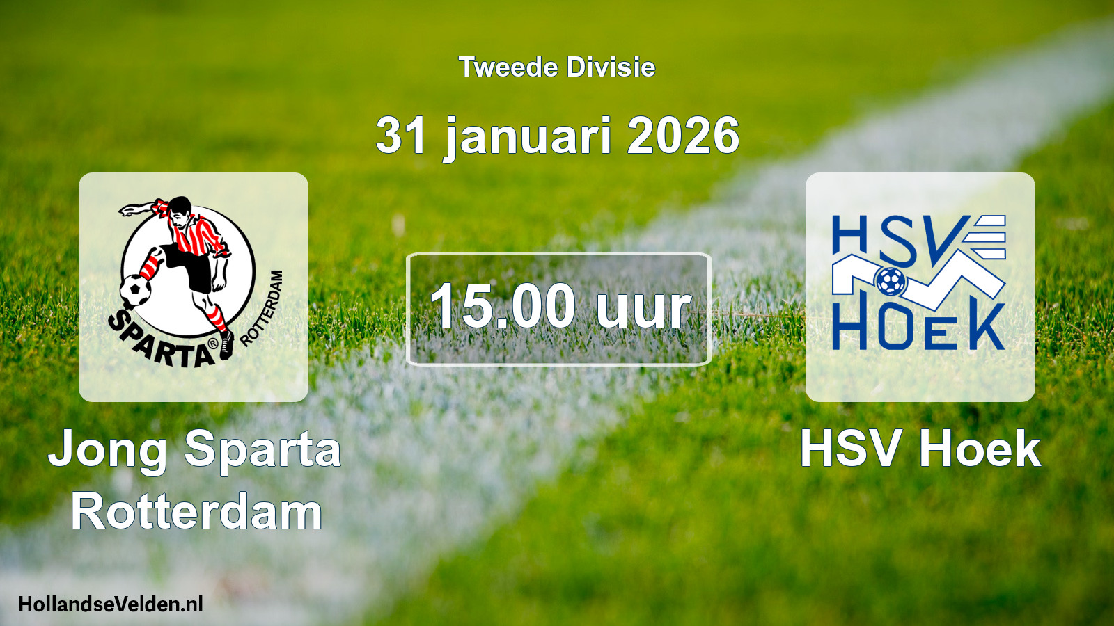 Geplande wedstrijd: Jong Sparta Rotterdam - HSV Hoek (31 januari 2026)