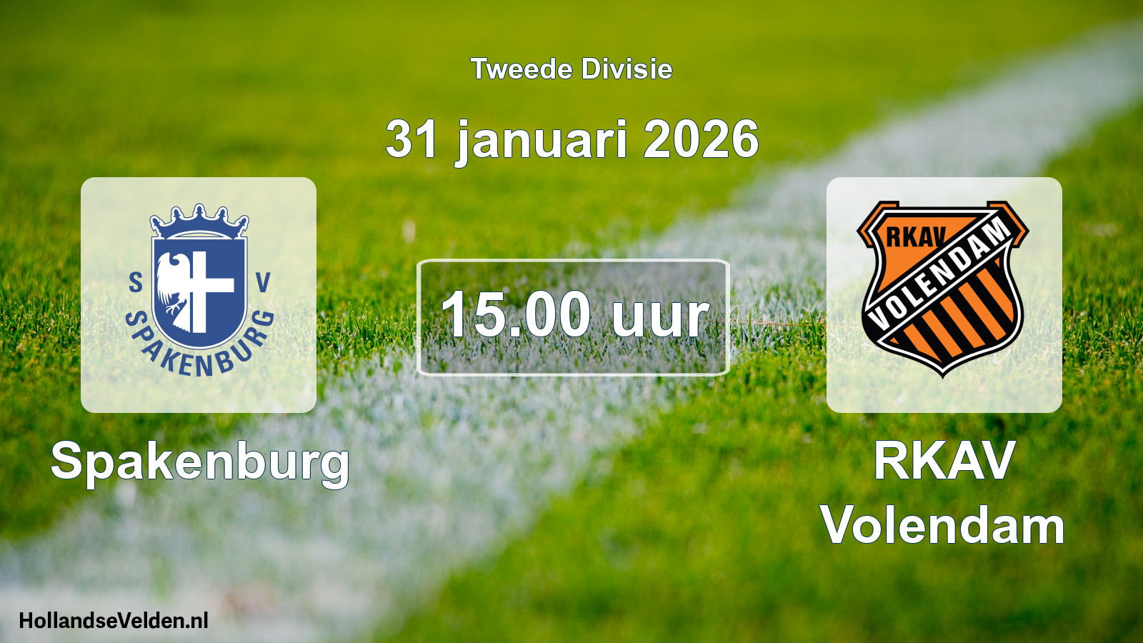 Geplande wedstrijd: Spakenburg - RKAV Volendam (31 januari 2026)