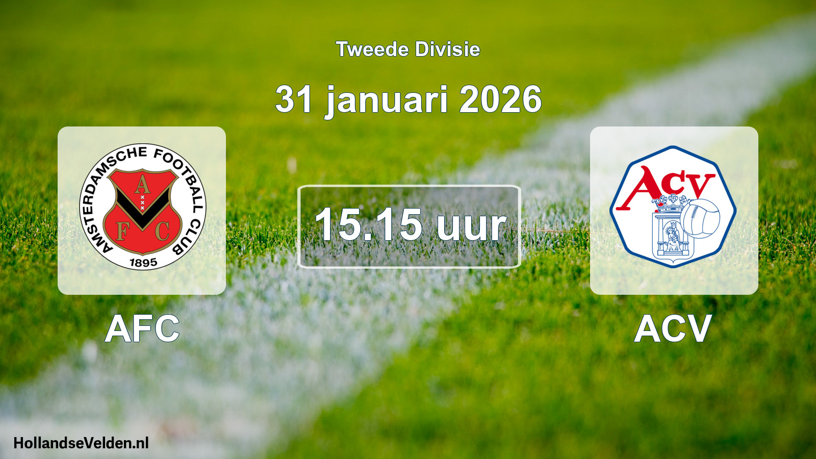 Geplande wedstrijd: AFC - ACV (31 januari 2026)