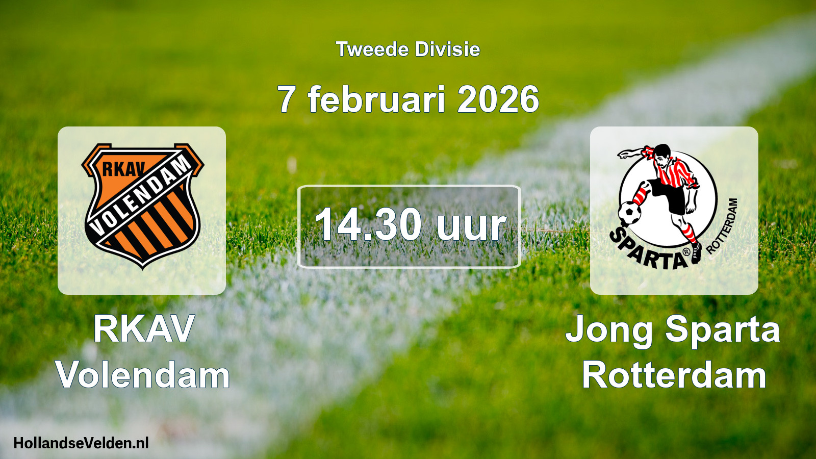 Scheduled Match: RKAV Volendam - Jong Sparta Rotterdam (7 February 2026)