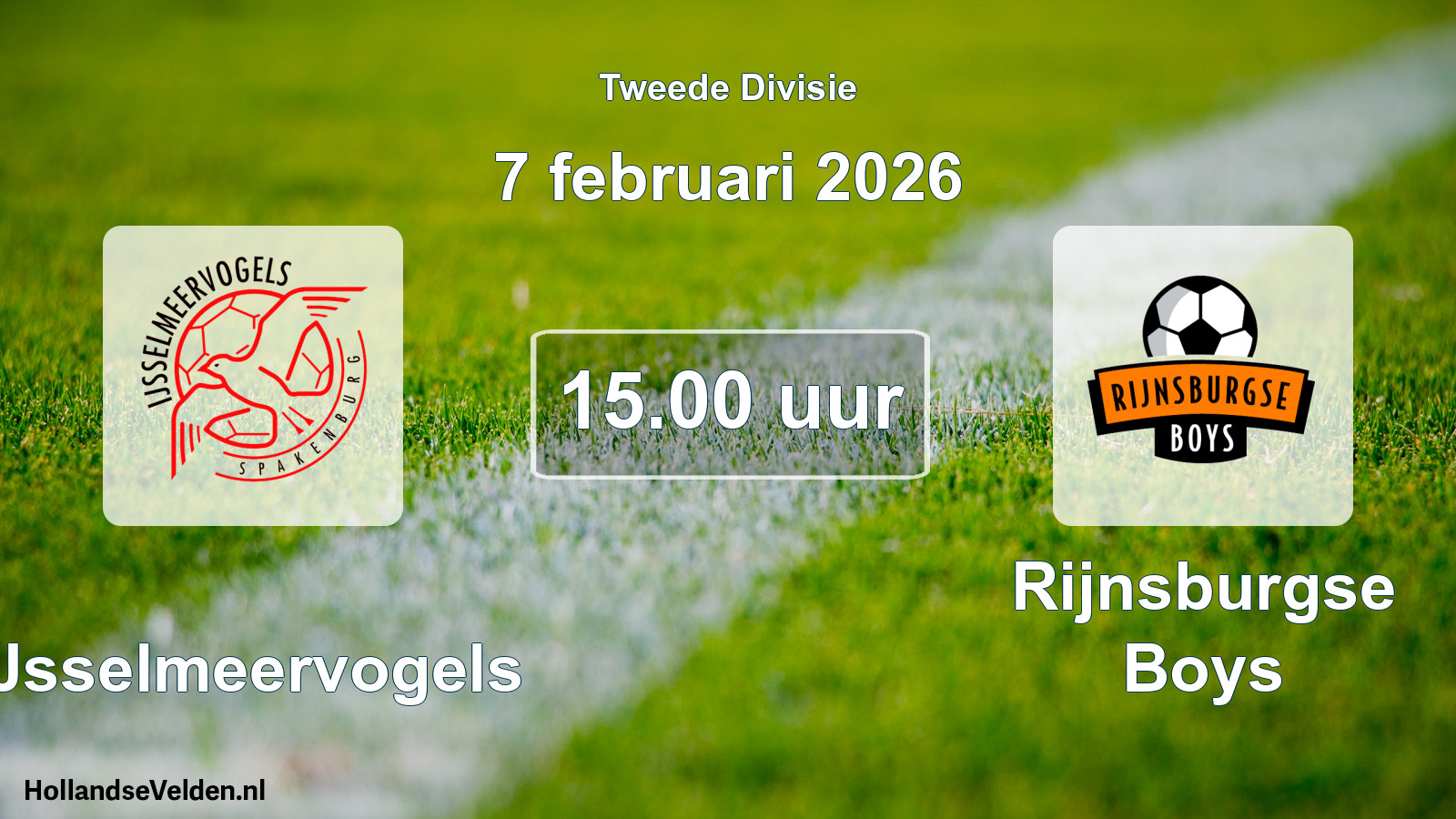 Geplande wedstrijd: IJsselmeervogels - Rijnsburgse Boys (7 februari 2026)
