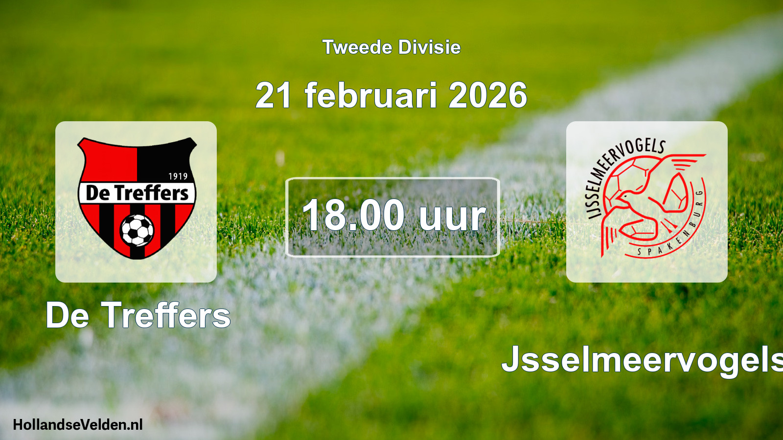 Geplande wedstrijd: De Treffers - IJsselmeervogels (21 februari 2026)