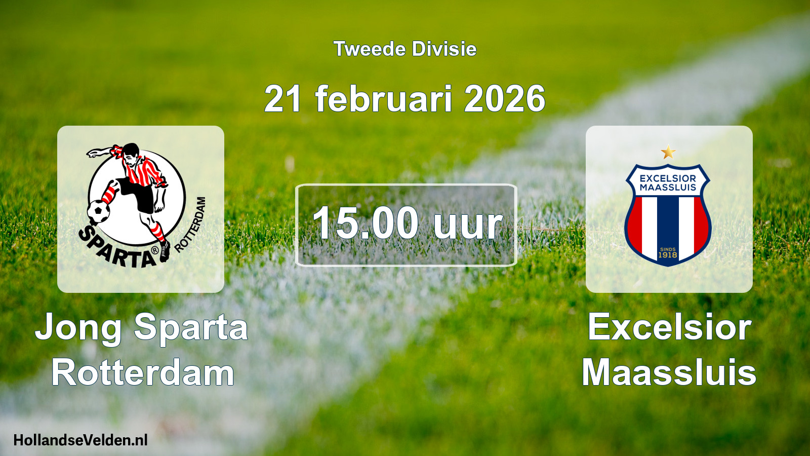 Geplande wedstrijd: Jong Sparta Rotterdam - Excelsior Maassluis (21 februari 2026)