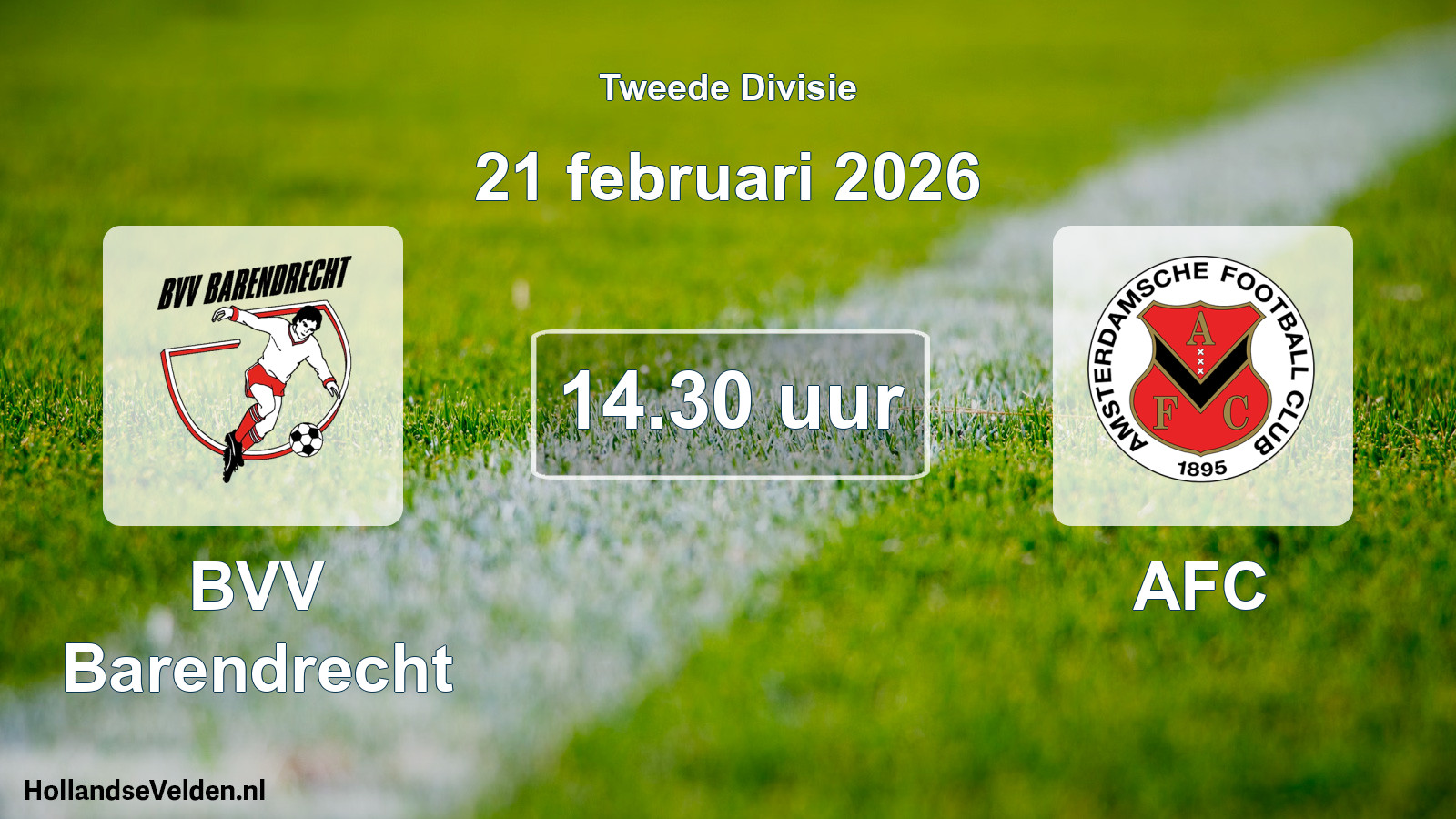 Geplande wedstrijd: BVV Barendrecht - AFC (21 februari 2026)