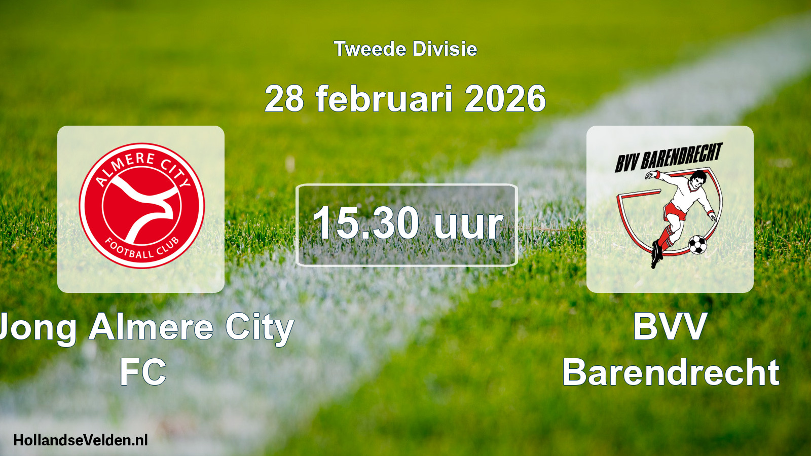 Geplande wedstrijd: Jong Almere City FC - BVV Barendrecht (28 februari 2026)