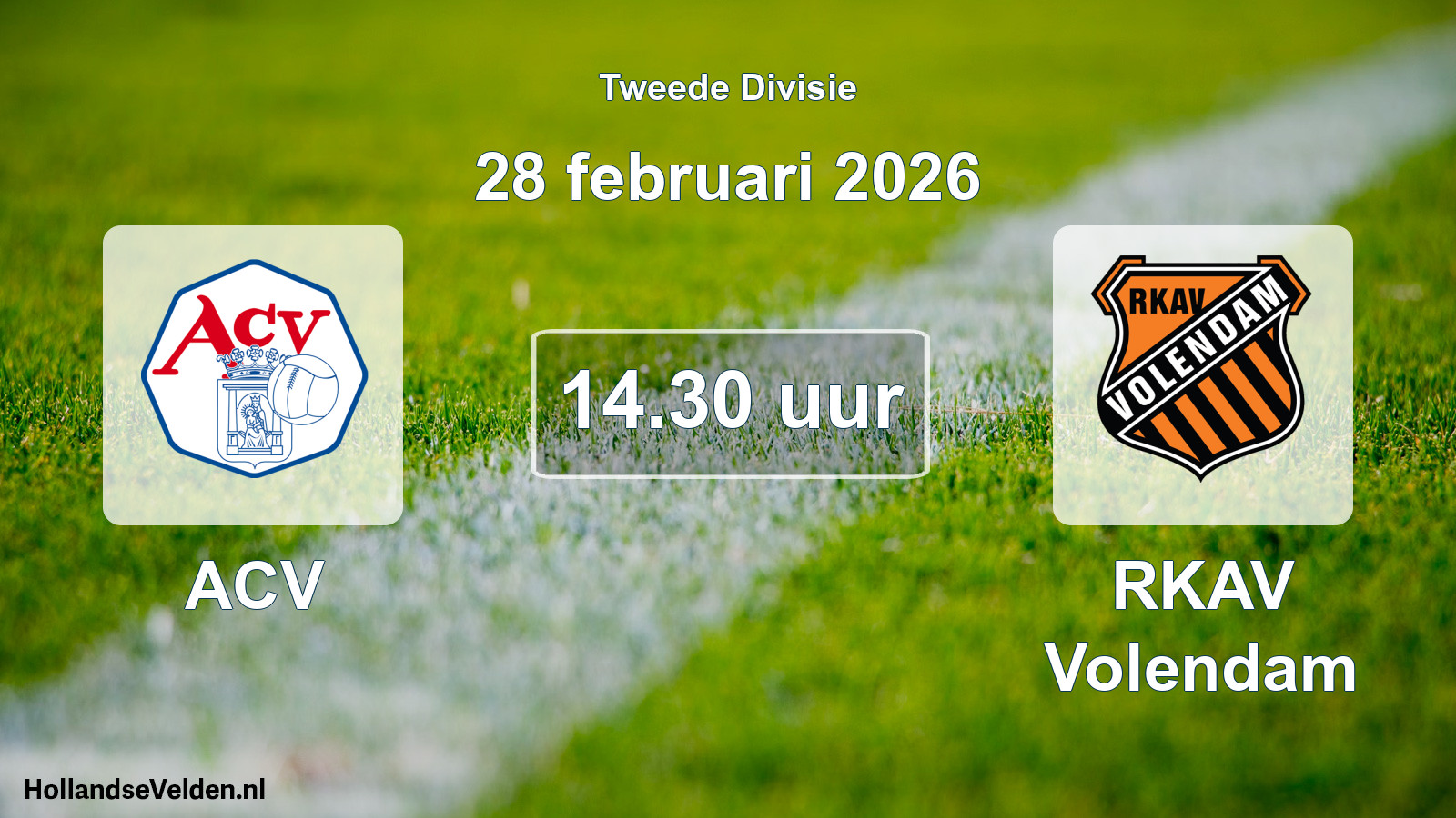 Geplande wedstrijd: ACV - RKAV Volendam (28 februari 2026)