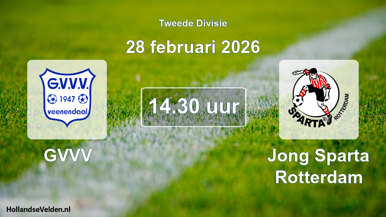 Geplande wedstrijd: GVVV - Jong Sparta Rotterdam (28 februari 2026)