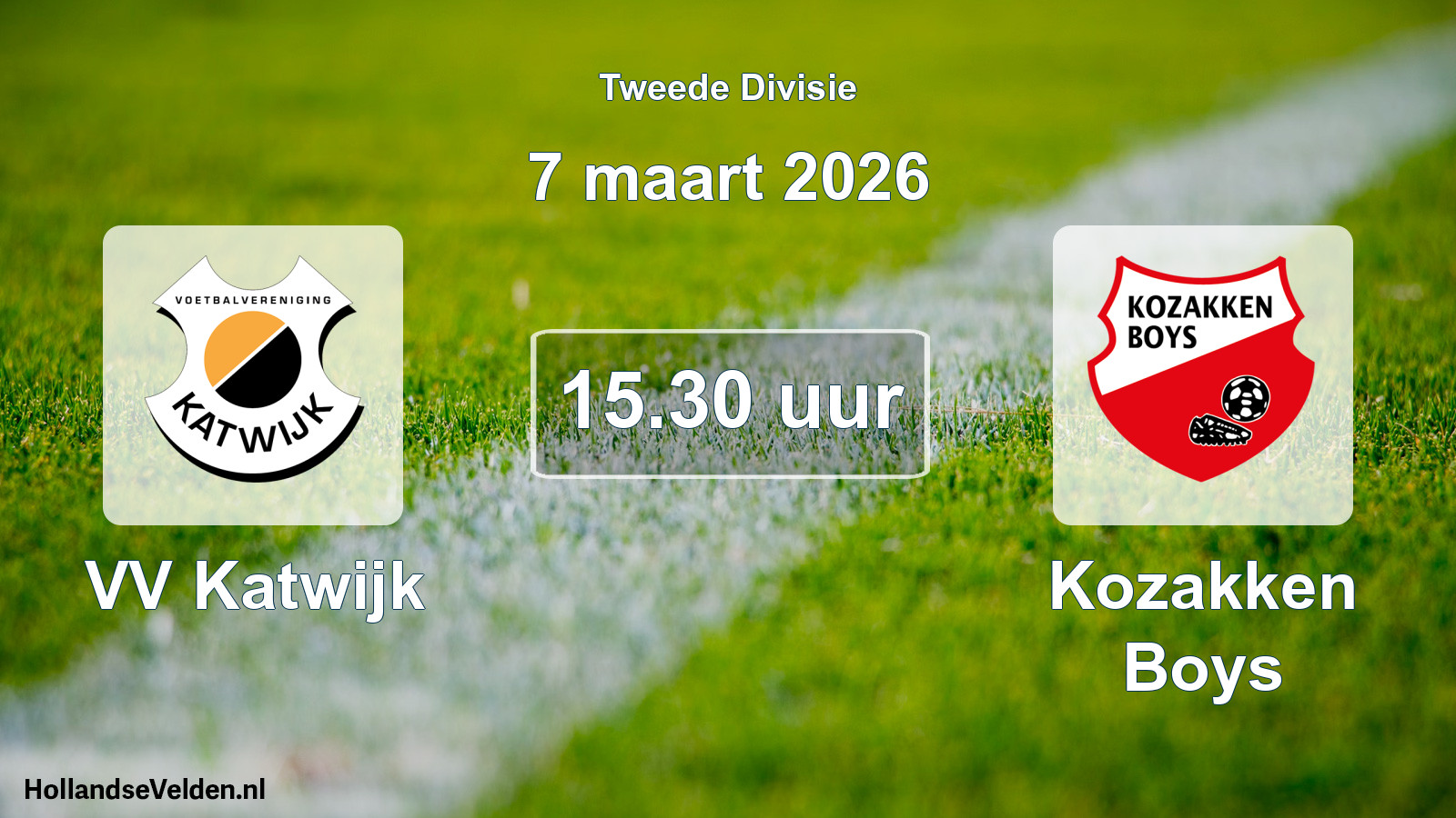 Geplande wedstrijd: VV Katwijk - Kozakken Boys (7 maart 2026)