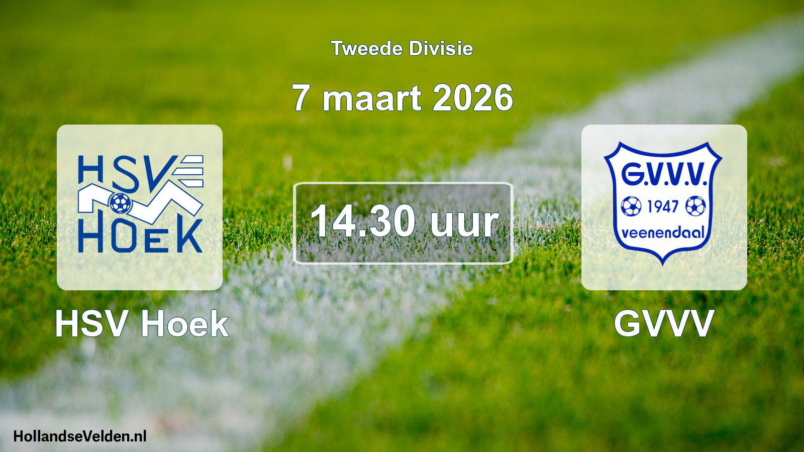 Geplande wedstrijd: HSV Hoek - GVVV (7 maart 2026)