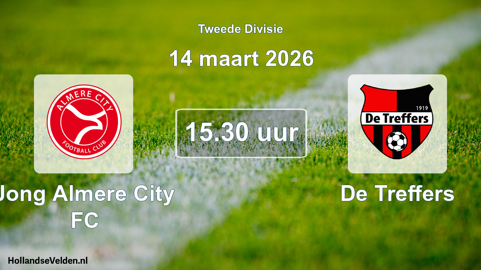 Geplande wedstrijd: Jong Almere City FC - De Treffers (14 maart 2026)
