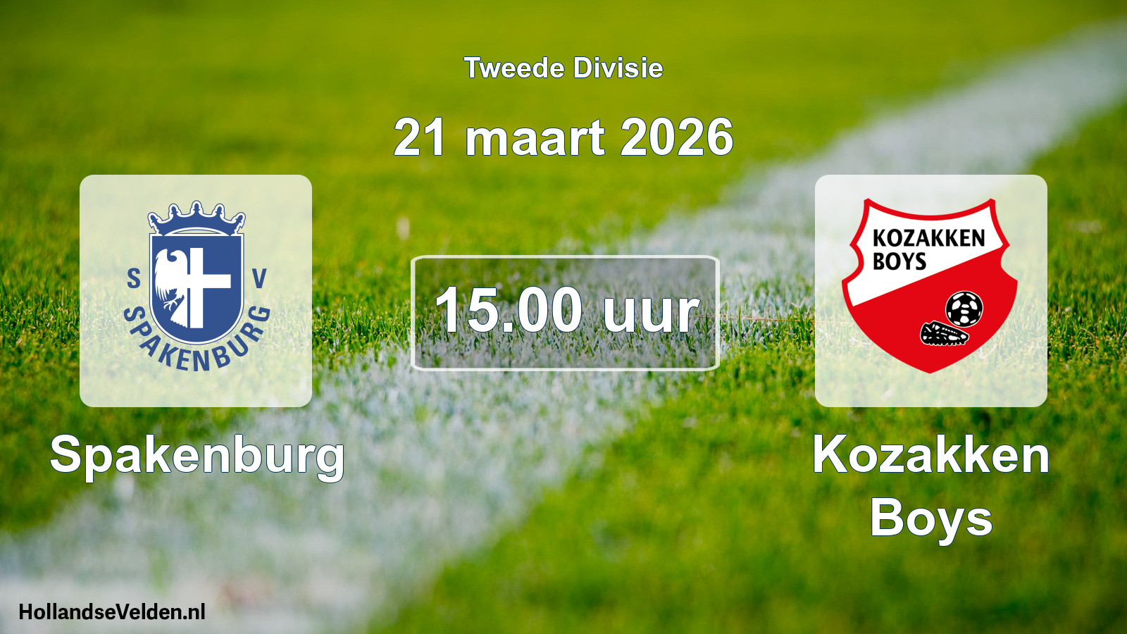 Geplande wedstrijd: Spakenburg - Kozakken Boys (21 maart 2026)