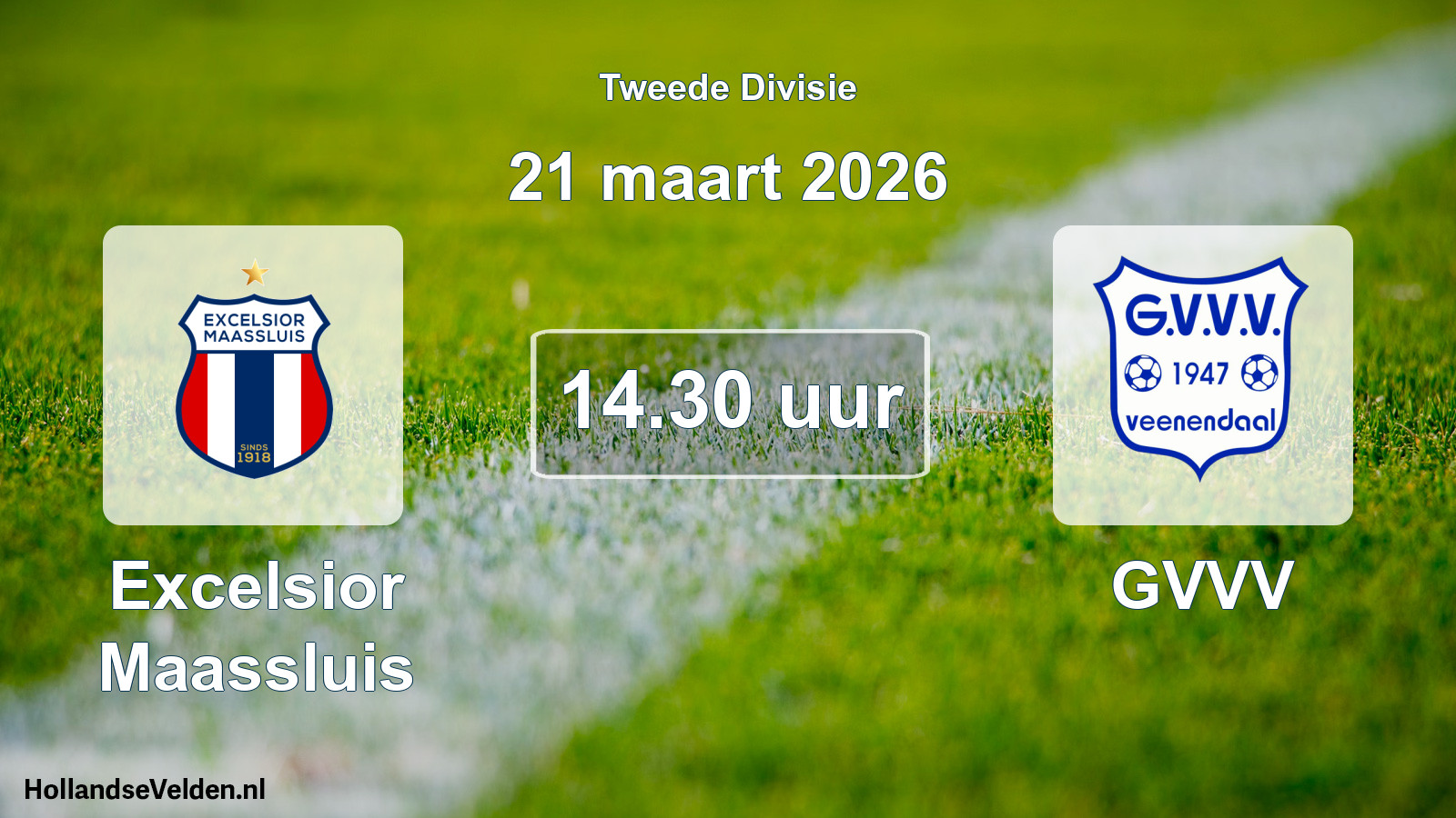 Geplande wedstrijd: Excelsior Maassluis - GVVV (21 maart 2026)