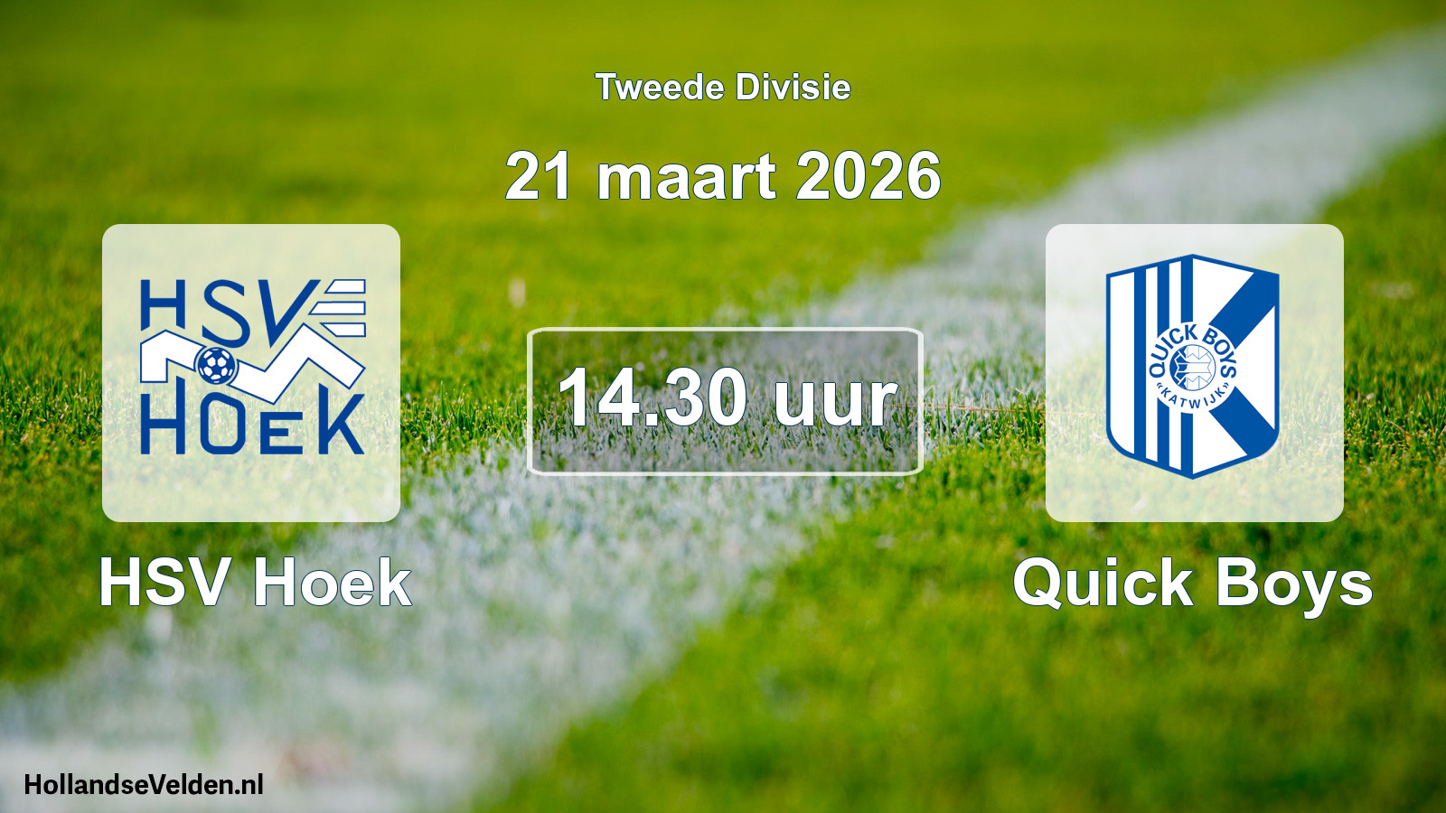 Geplande wedstrijd: HSV Hoek - Quick Boys (21 maart 2026)