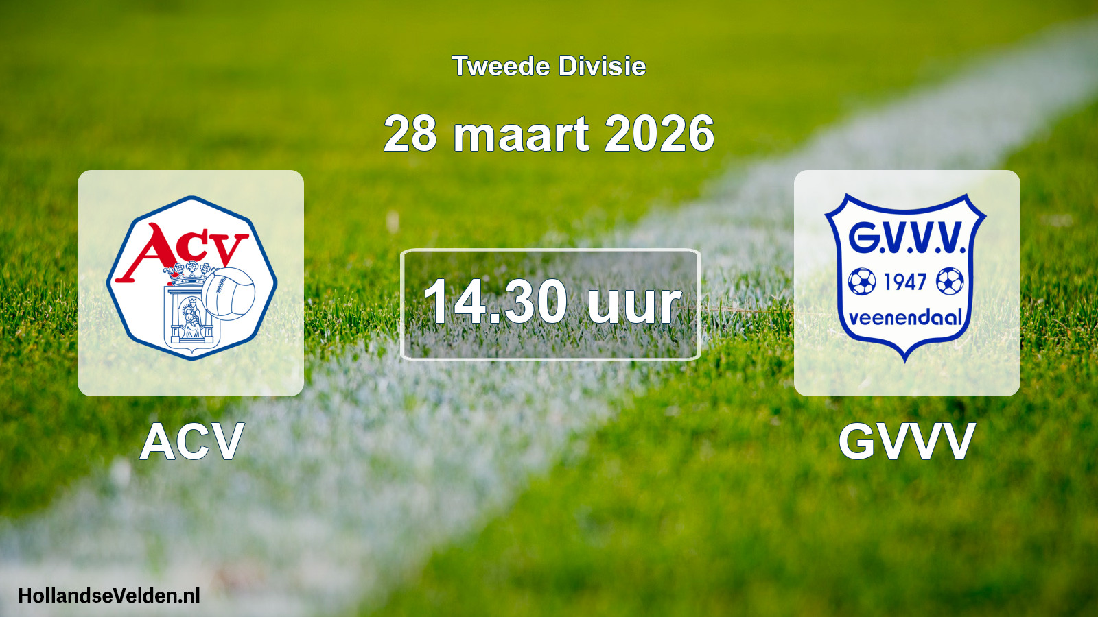 Geplande wedstrijd: ACV - GVVV (28 maart 2026)