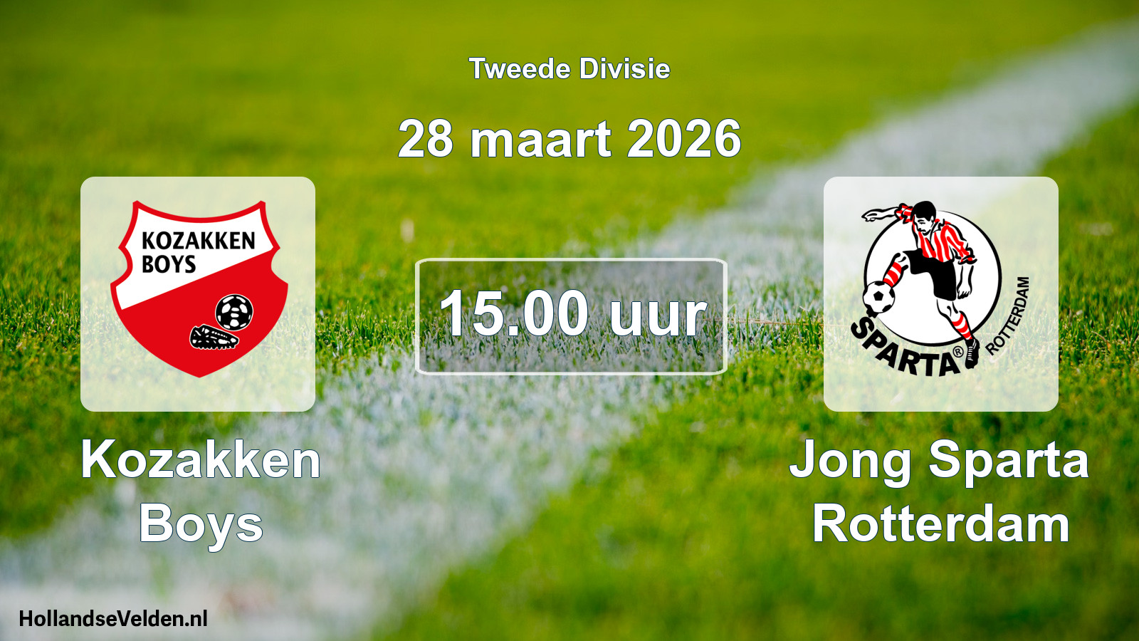 Geplande wedstrijd: Kozakken Boys - Jong Sparta Rotterdam (28 maart 2026)