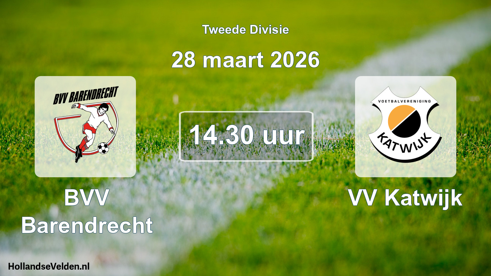 Geplande wedstrijd: BVV Barendrecht - VV Katwijk (28 maart 2026)