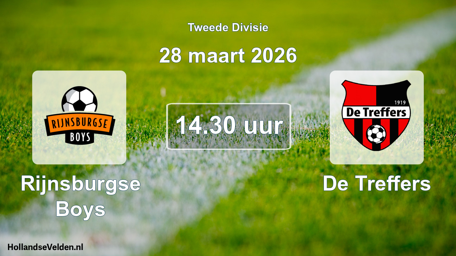 Geplande wedstrijd: Rijnsburgse Boys - De Treffers (28 maart 2026)