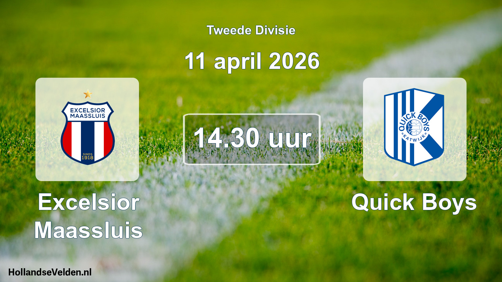 Geplande wedstrijd: Excelsior Maassluis - Quick Boys (11 april 2026)