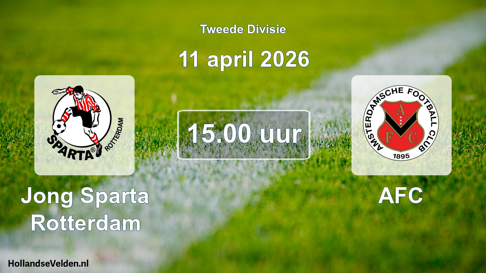 Geplande wedstrijd: Jong Sparta Rotterdam - AFC (11 april 2026)