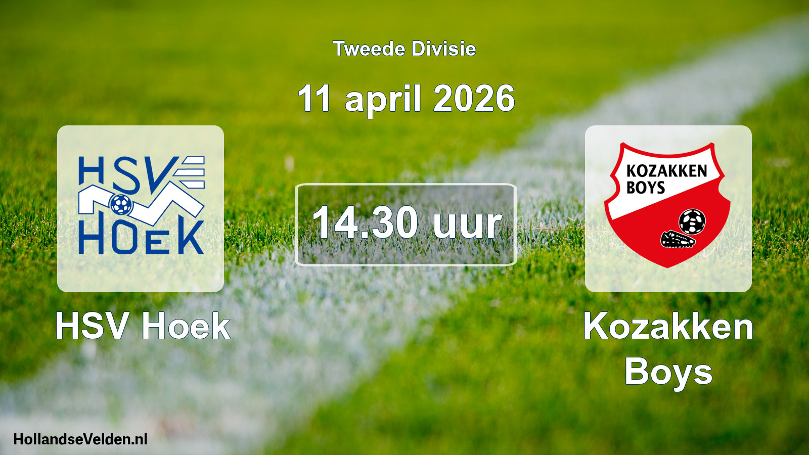 Geplande wedstrijd: HSV Hoek - Kozakken Boys (11 april 2026)